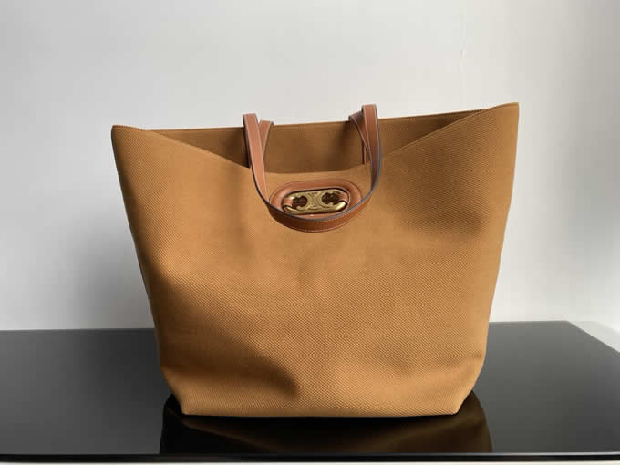 Fake New Celine Yellow Maillon Cabas Tote Autumn And Winter Canvas Shopping Bag